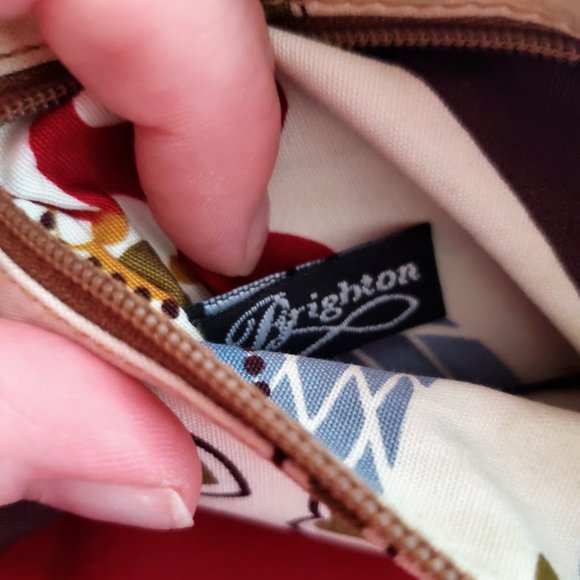 Rare Vintage Brighton red leather crossbody hand stitched handbag - Picture 2 of 10